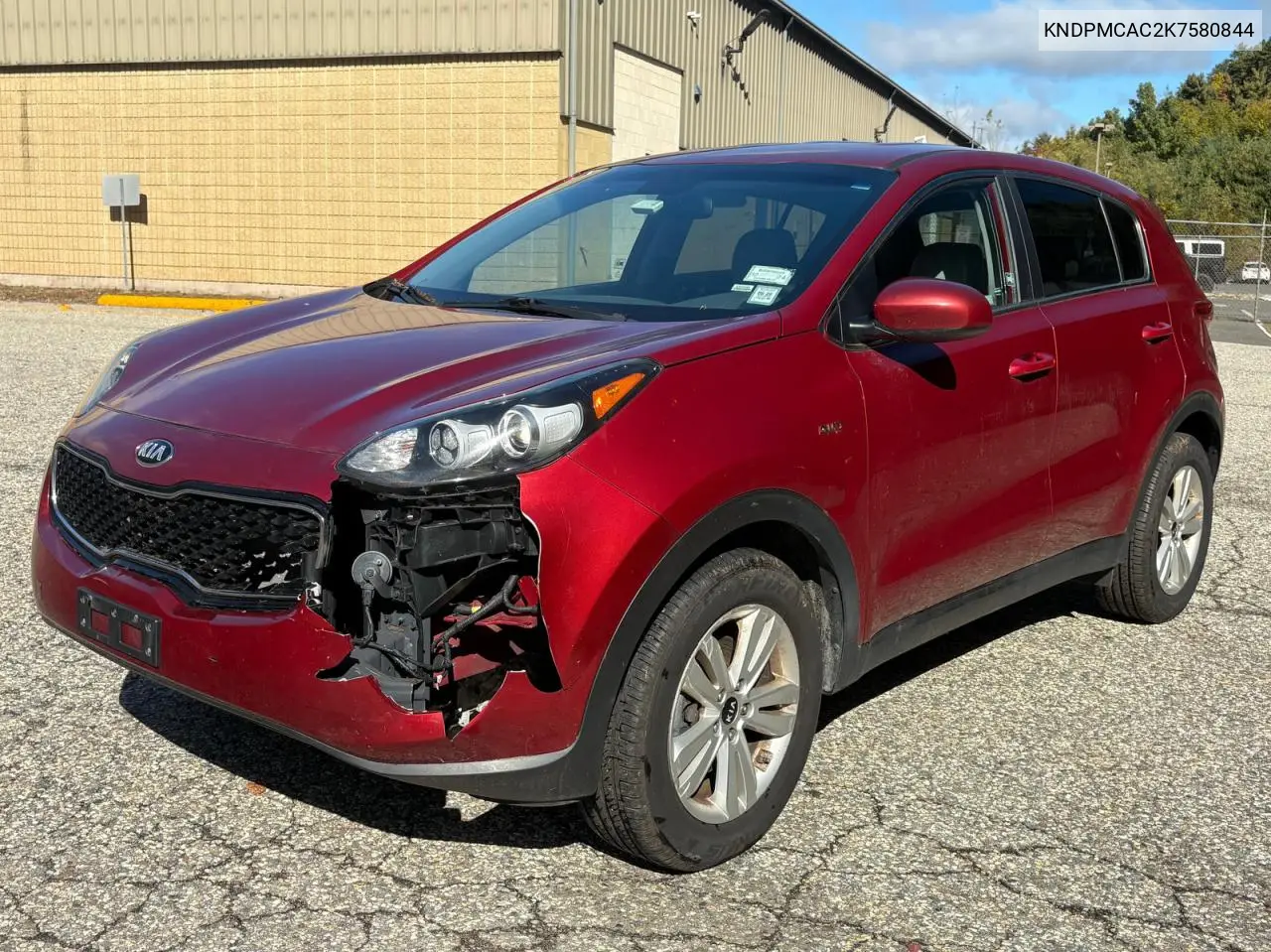 2019 KIA SPORTAGE VIN KNDPMCAC2K7580844 — фото 2