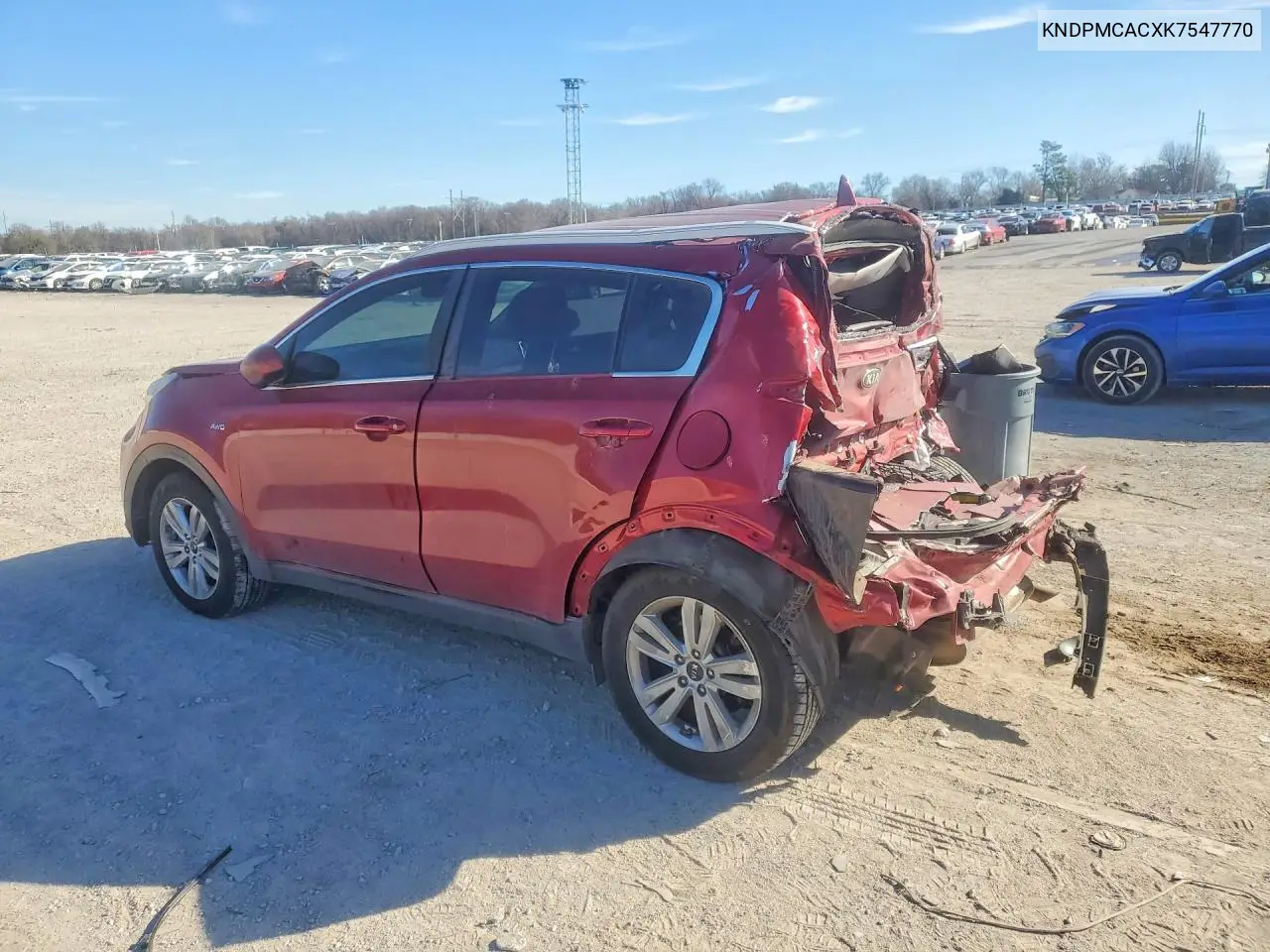 2019 KIA SPORTAGE VIN KNDPMCACXK7547770 — фото 2