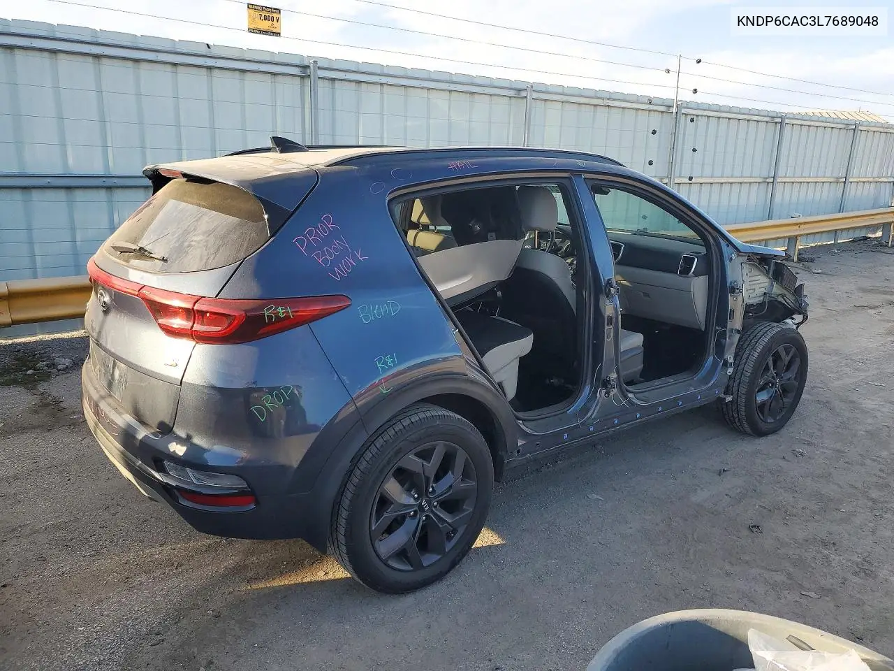 2020 KIA SPORTAGE VIN KNDP6CAC3L7689048 — фото 3