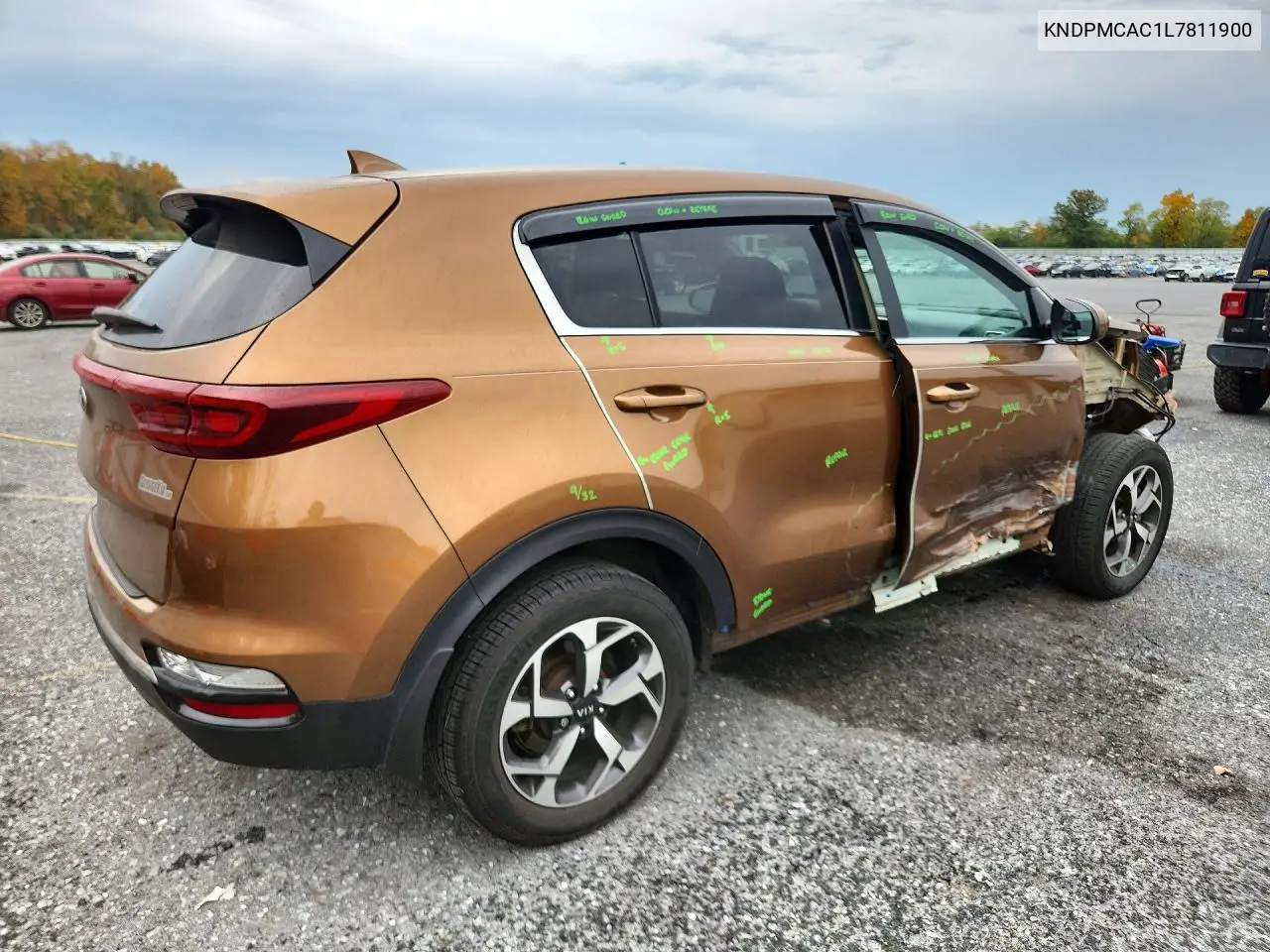 2020 KIA SPORTAGE VIN KNDPMCAC1L7811900 — фото 3