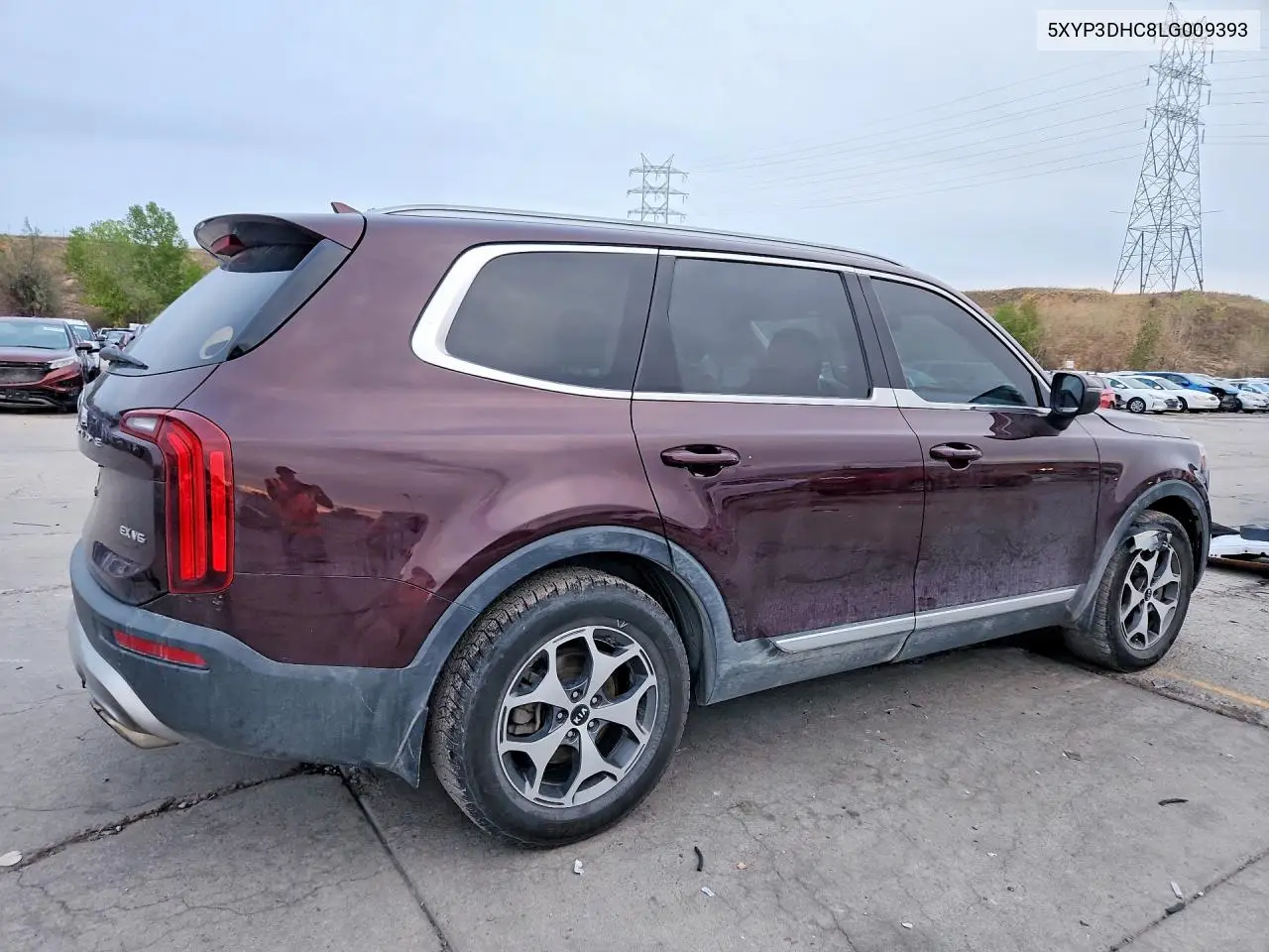 2020 KIA TELLURIDE VIN 5XYP3DHC8LG009393 — фото 3