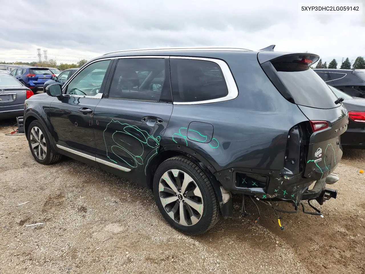 2020 KIA TELLURIDE VIN 5XYP3DHC2LG059142 — фото 2