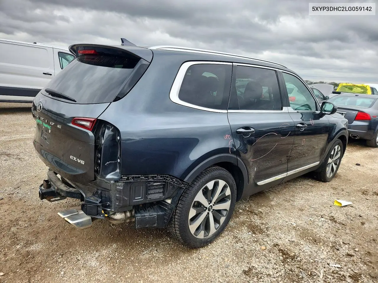 2020 KIA TELLURIDE VIN 5XYP3DHC2LG059142 — фото 3