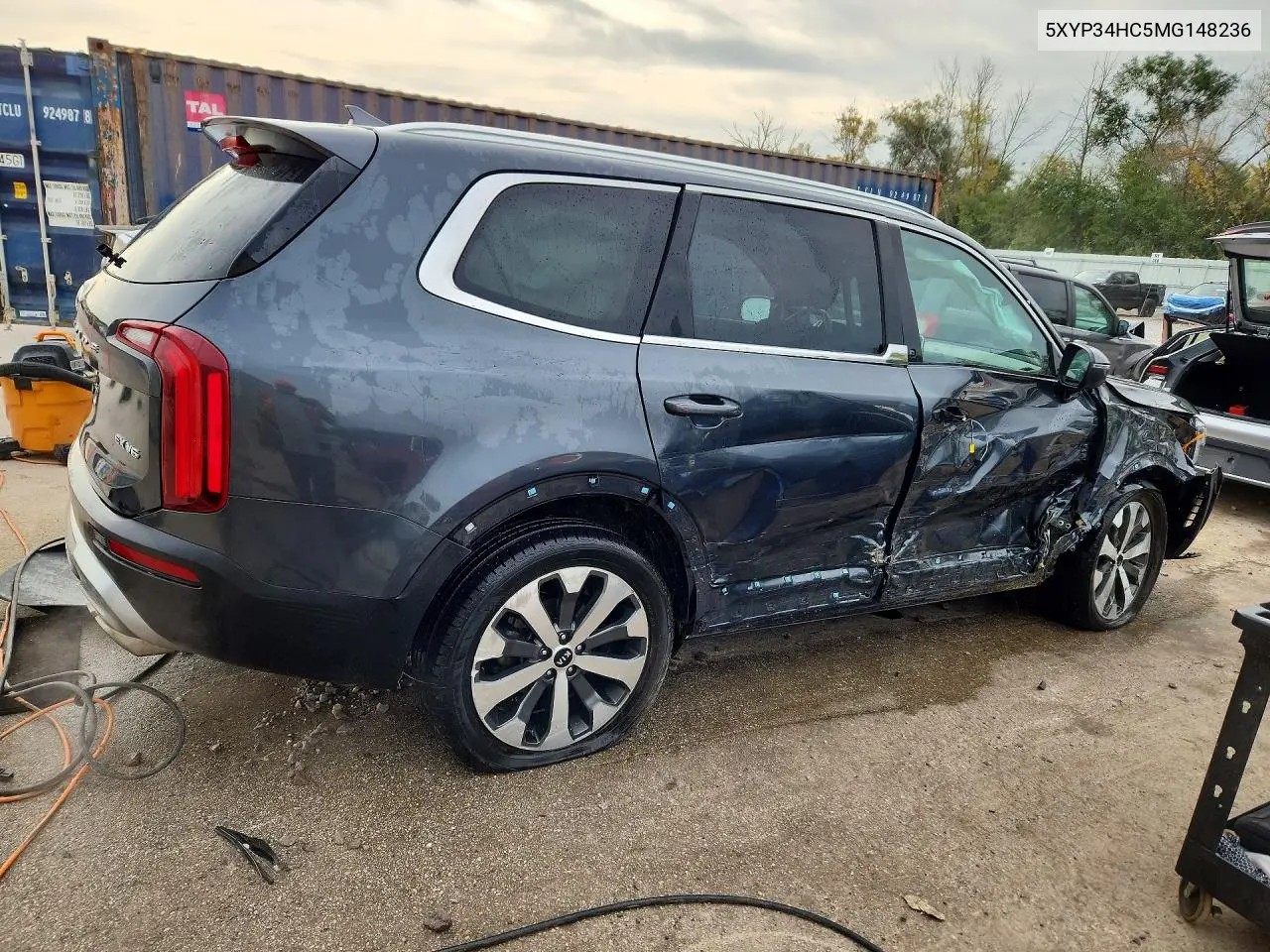 2021 KIA TELLURIDE VIN 5XYP34HC5MG148236 — фото 3