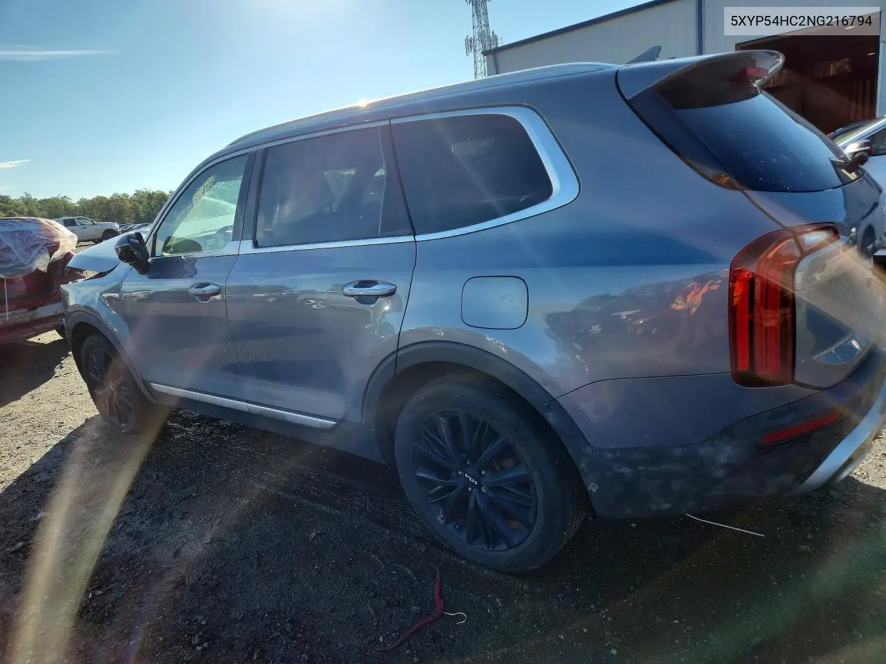 2022 KIA TELLURIDE VIN 5XYP54HC2NG216794 — фото 2