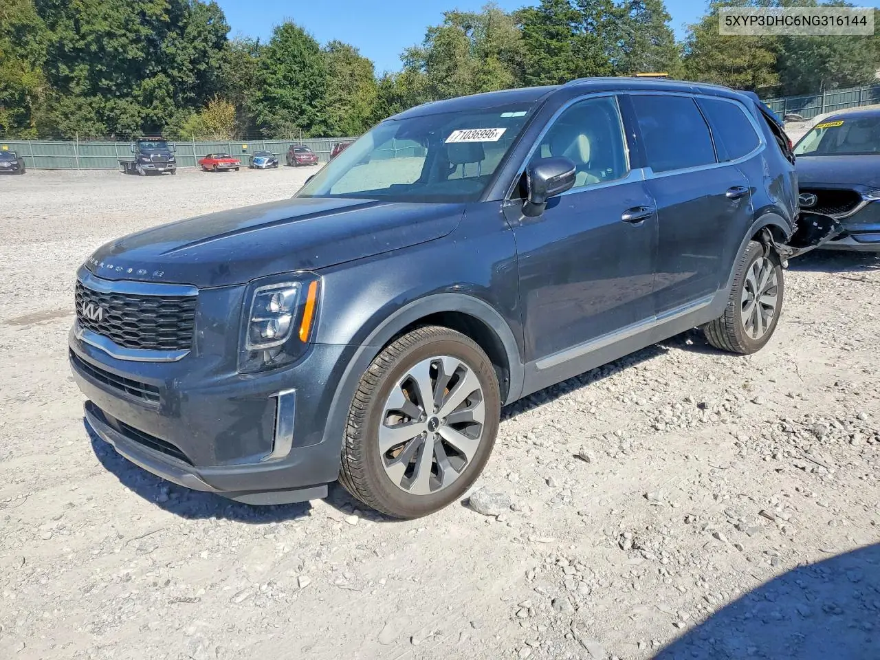 KIA TELLURIDE 2022, VIN 5XYP3DHC6NG316144