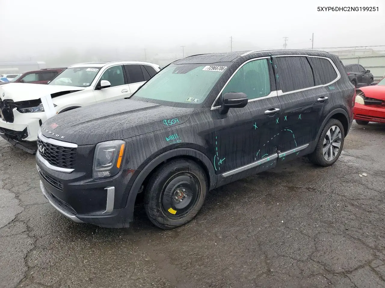 KIA TELLURIDE 2022, VIN 5XYP6DHC2NG199251