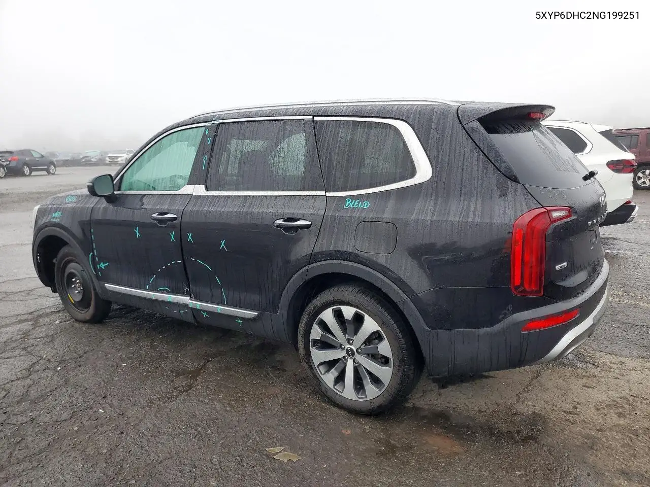 2022 KIA TELLURIDE VIN 5XYP6DHC2NG199251 — фото 2