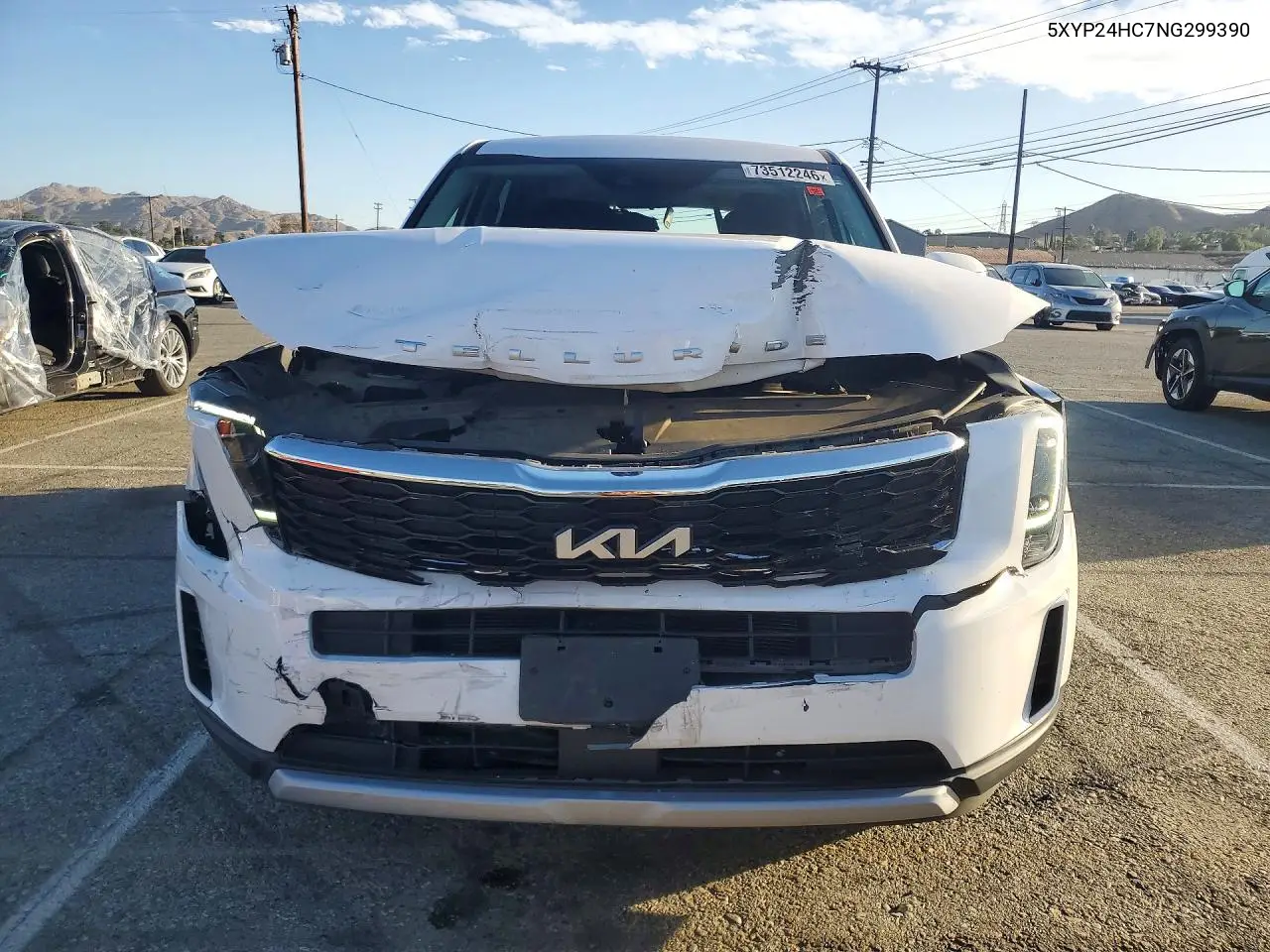 2022 KIA TELLURIDE VIN 5XYP24HC7NG299390 — фото 5