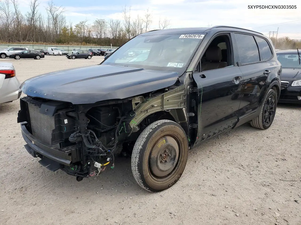 KIA TELLURIDE 2022, VIN 5XYP5DHCXNG303505