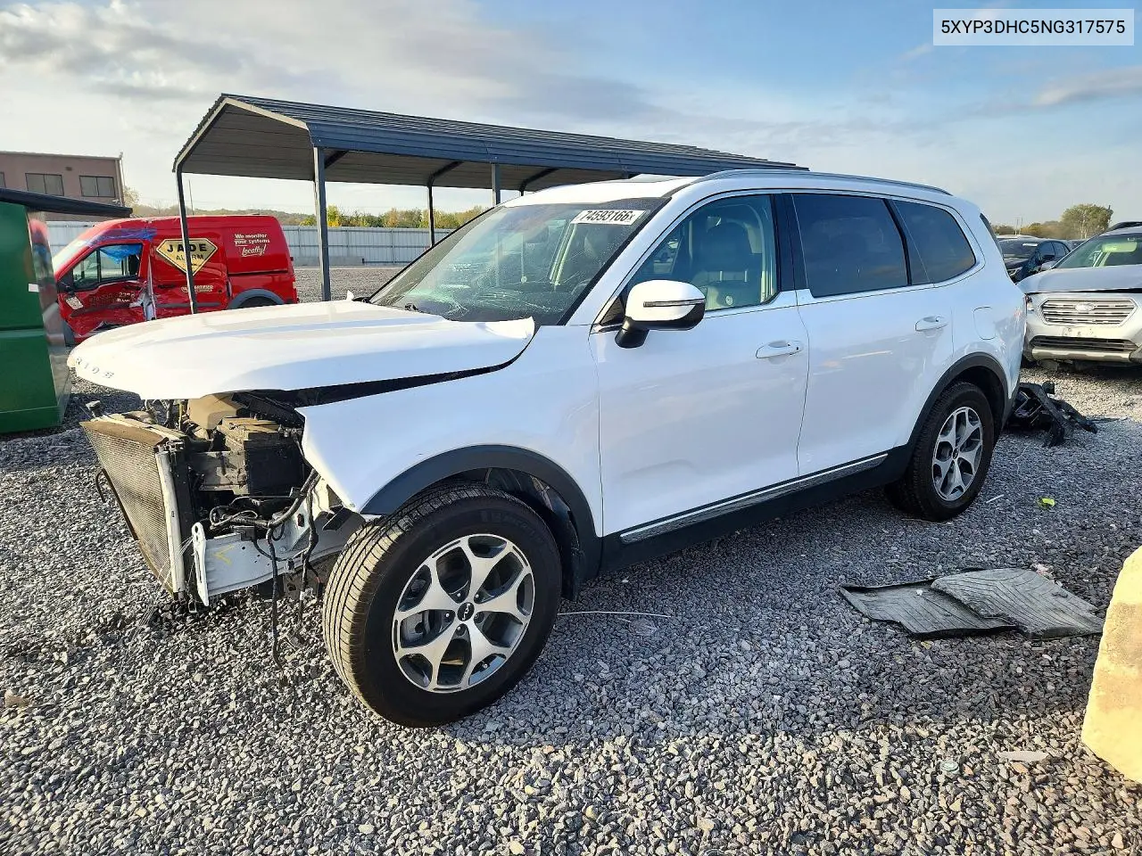 KIA TELLURIDE 2022, VIN 5XYP3DHC5NG317575