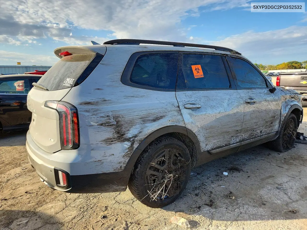 2023 KIA TELLURIDE VIN 5XYP3DGC2PG352532 — фото 3
