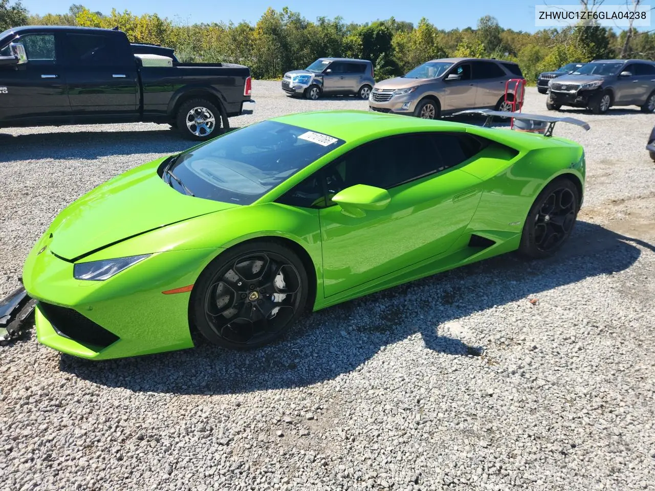 LAMBORGHINI HURACÁN 2016, VIN ZHWUC1ZF6GLA04238