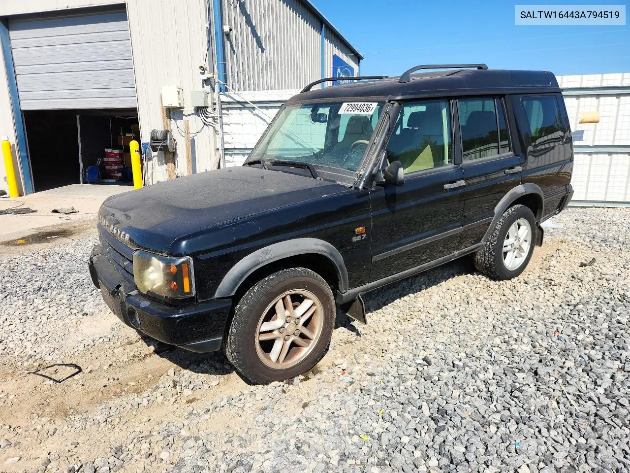 LAND ROVER DISCOVERY 2003, VIN SALTW16443A794519