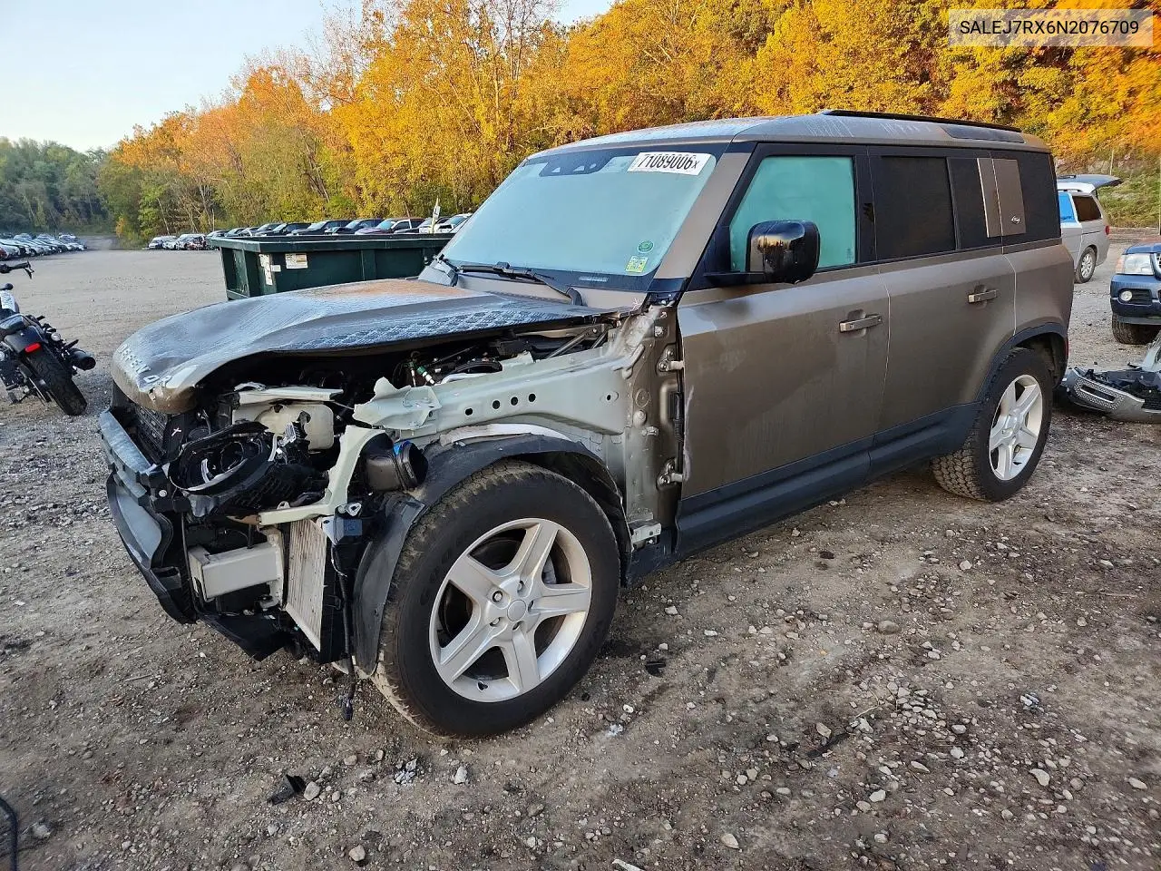 LAND ROVER DEFENDER 2022, VIN SALEJ7RX6N2076709