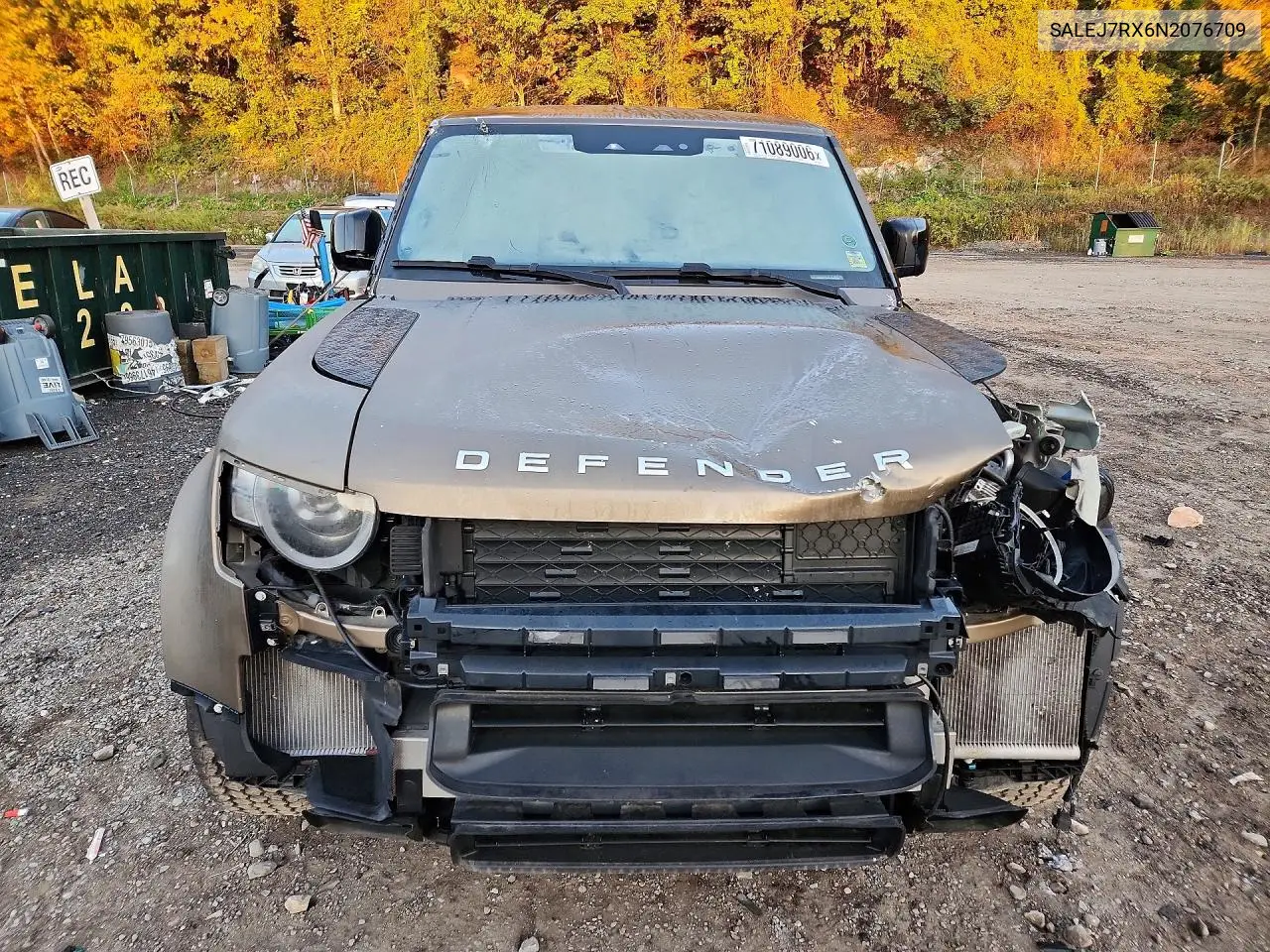 2022 LAND ROVER DEFENDER VIN SALEJ7RX6N2076709 — фото 5