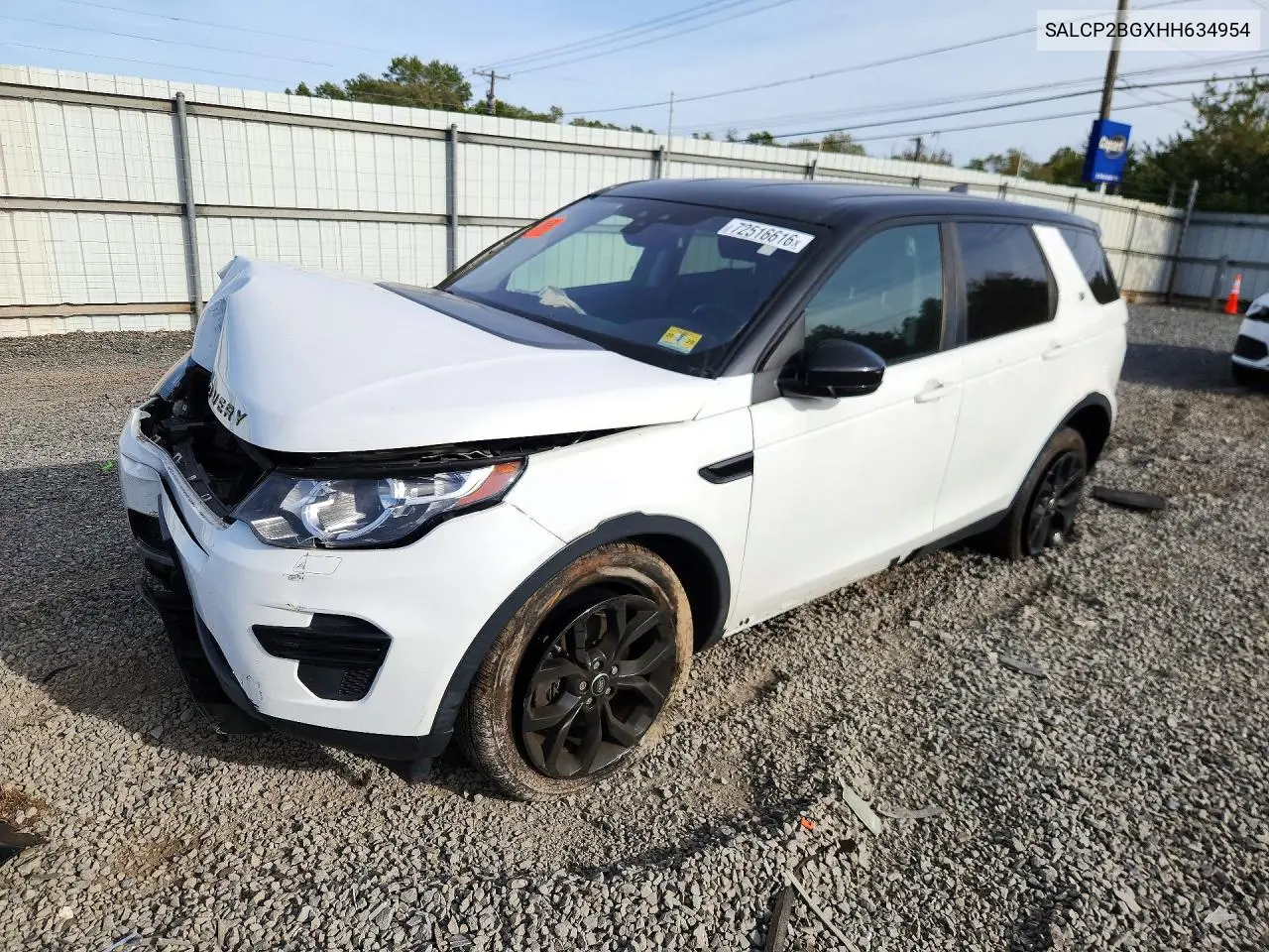 LAND ROVER DISCOVERY SPORT 2017, VIN SALCP2BGXHH634954