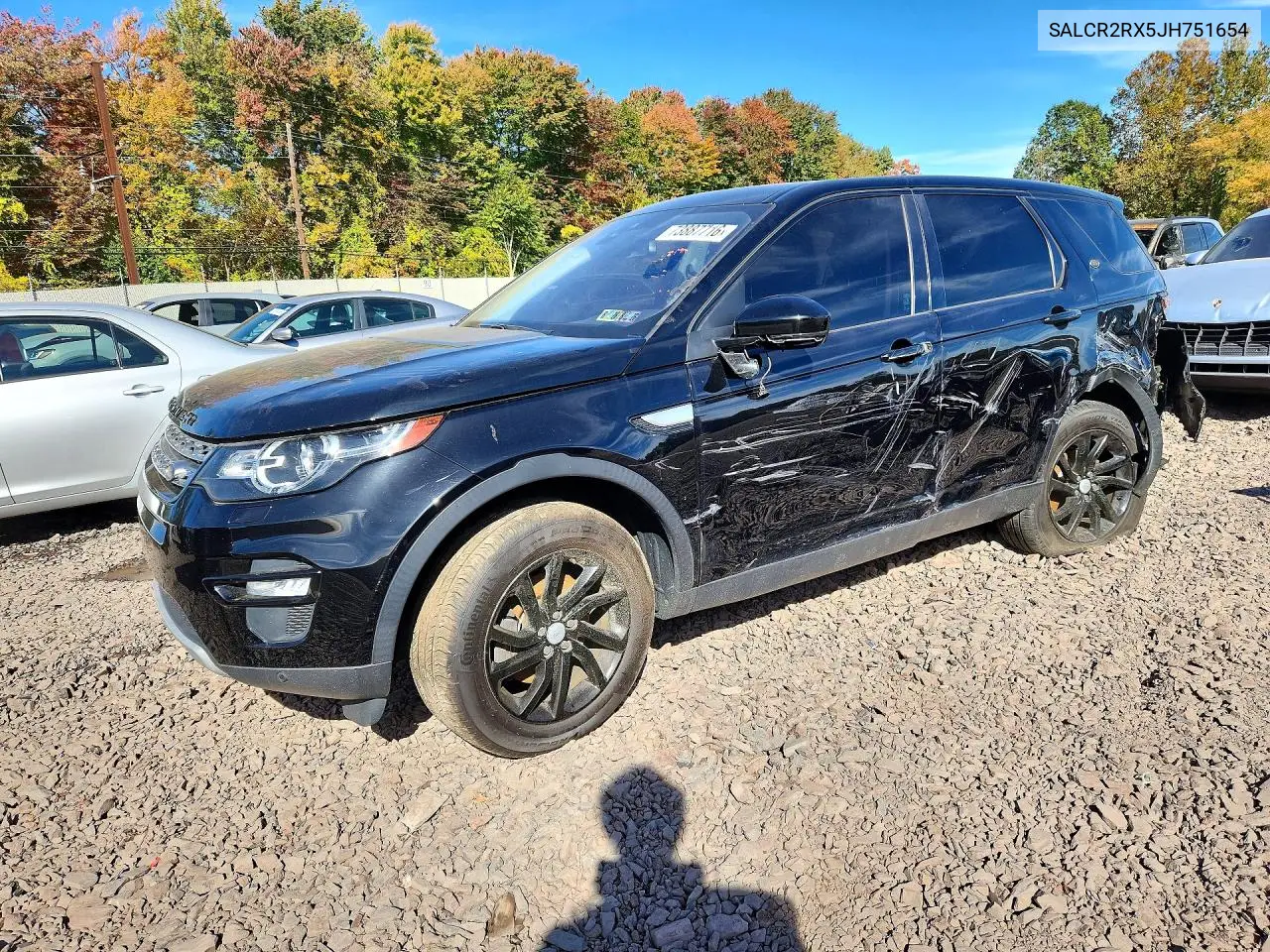 LAND ROVER DISCOVERY SPORT 2018, VIN SALCR2RX5JH751654