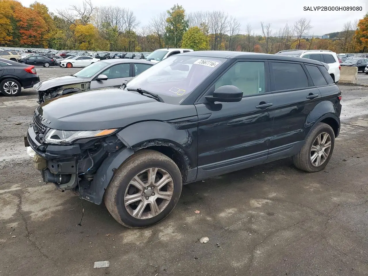 LAND ROVER RANGE ROVER EVOQUE 2016, VIN SALVP2BG0GH089080