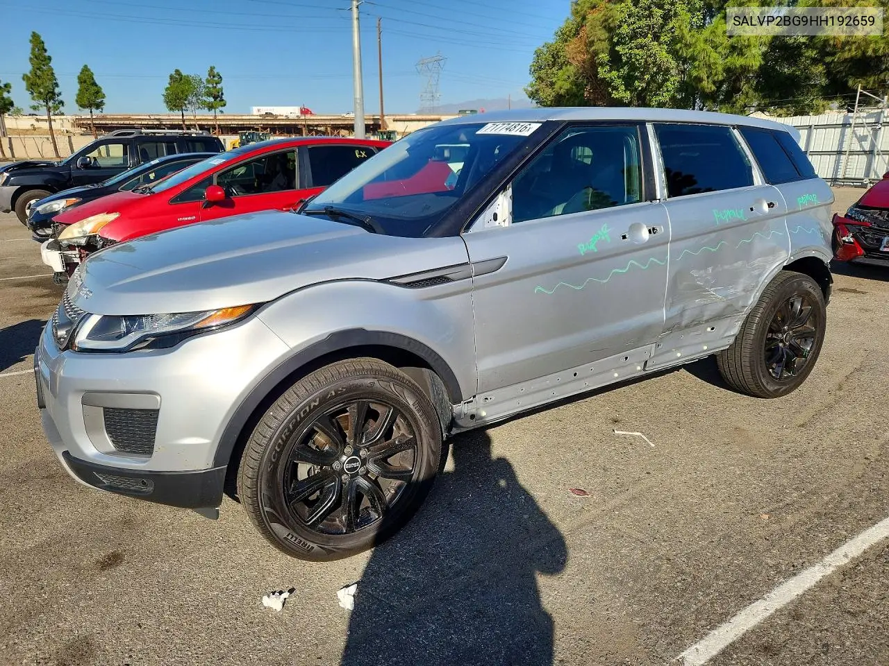 LAND ROVER RANGE ROVER EVOQUE 2017, VIN SALVP2BG9HH192659