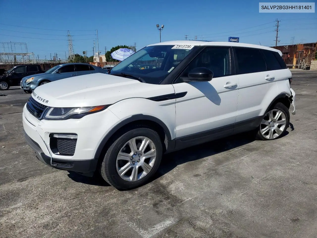 LAND ROVER RANGE ROVER EVOQUE 2017, VIN SALVP2BG3HH181401