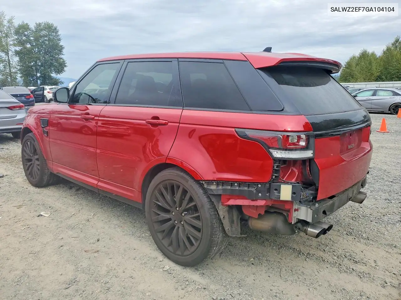 2016 LAND ROVER RANGE ROVER SPORT VIN SALWZ2EF7GA104104 — фото 2