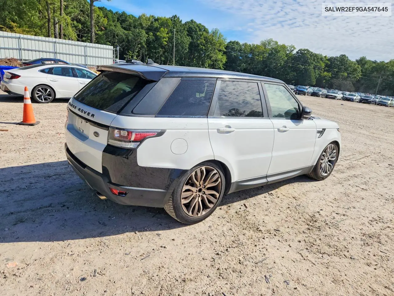 2016 LAND ROVER RANGE ROVER SPORT VIN SALWR2EF9GA547645 — фото 3