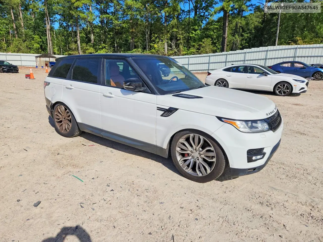 2016 LAND ROVER RANGE ROVER SPORT VIN SALWR2EF9GA547645 — фото 4