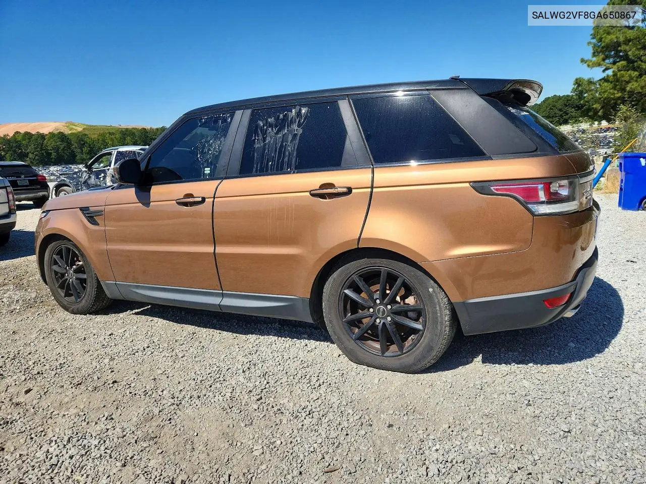 2016 LAND ROVER RANGE ROVER SPORT VIN SALWG2VF8GA650867 — фото 2