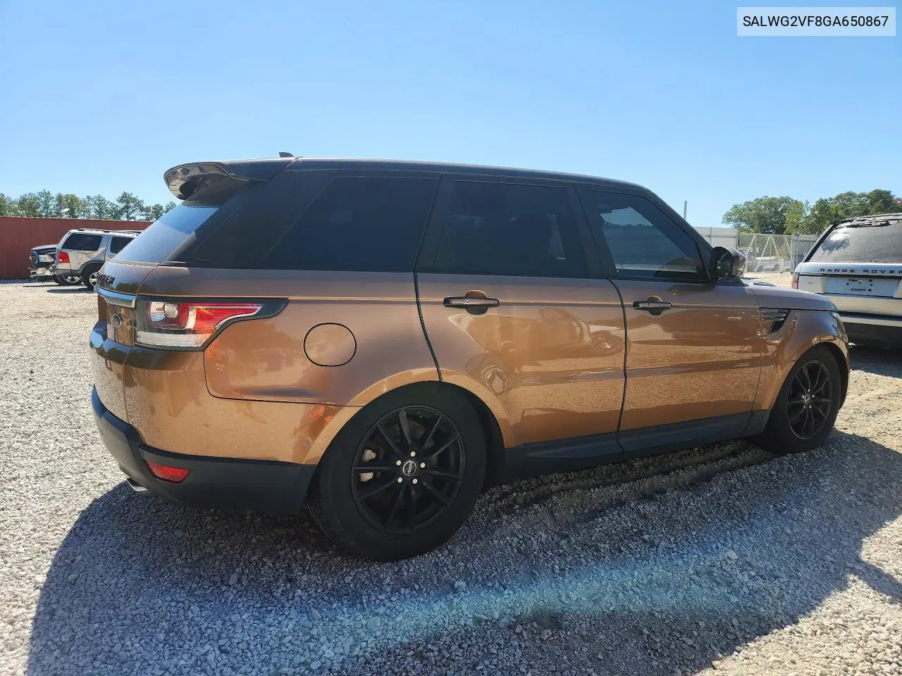 2016 LAND ROVER RANGE ROVER SPORT VIN SALWG2VF8GA650867 — фото 3