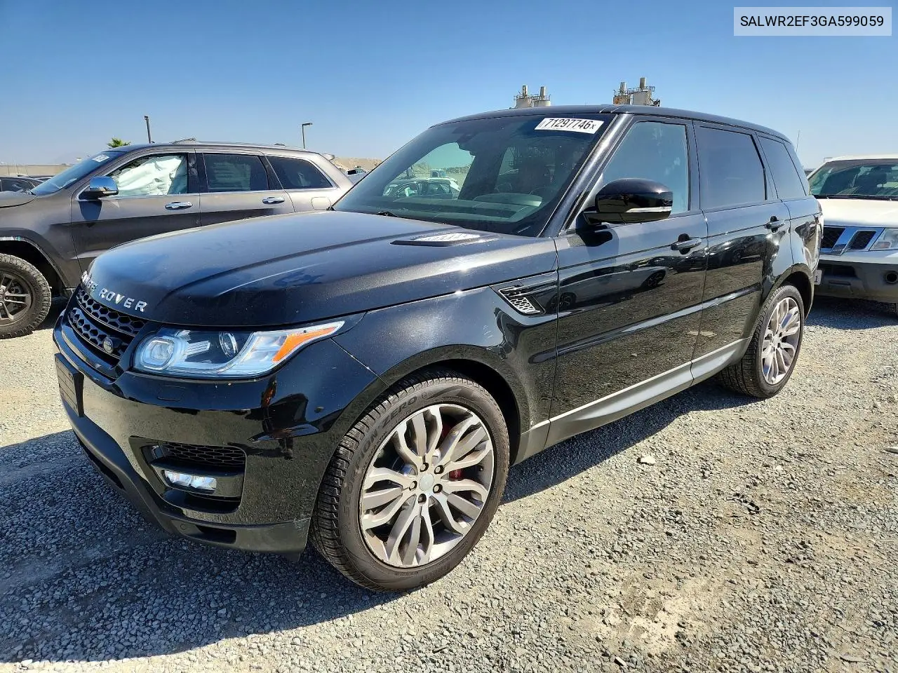 LAND ROVER RANGE ROVER SPORT 2016, VIN SALWR2EF3GA599059