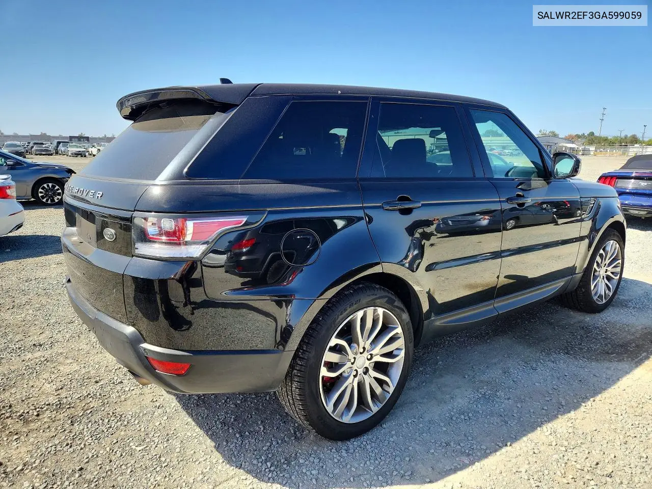 2016 LAND ROVER RANGE ROVER SPORT VIN SALWR2EF3GA599059 — фото 3