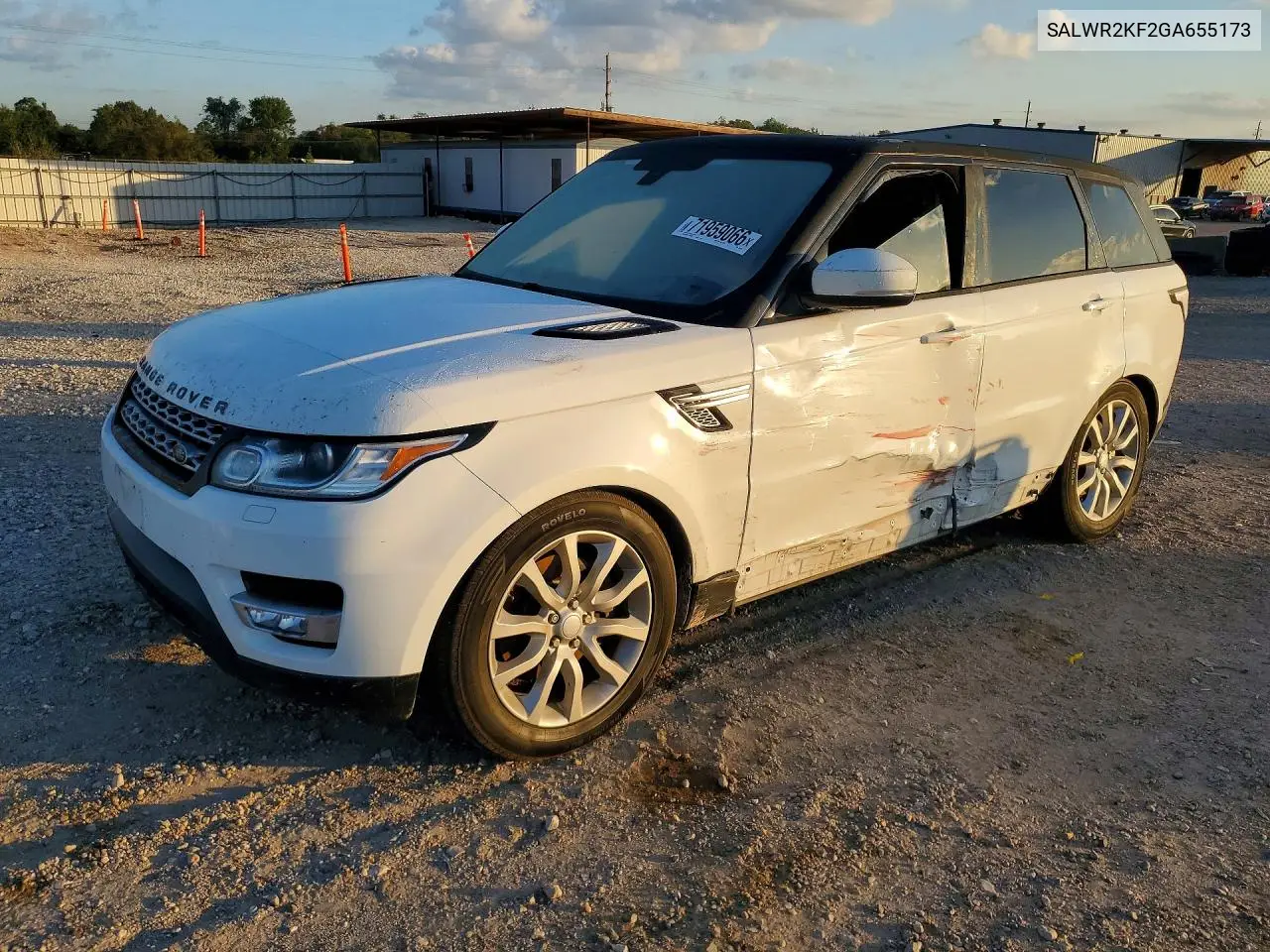 LAND ROVER RANGE ROVER SPORT 2016, VIN SALWR2KF2GA655173