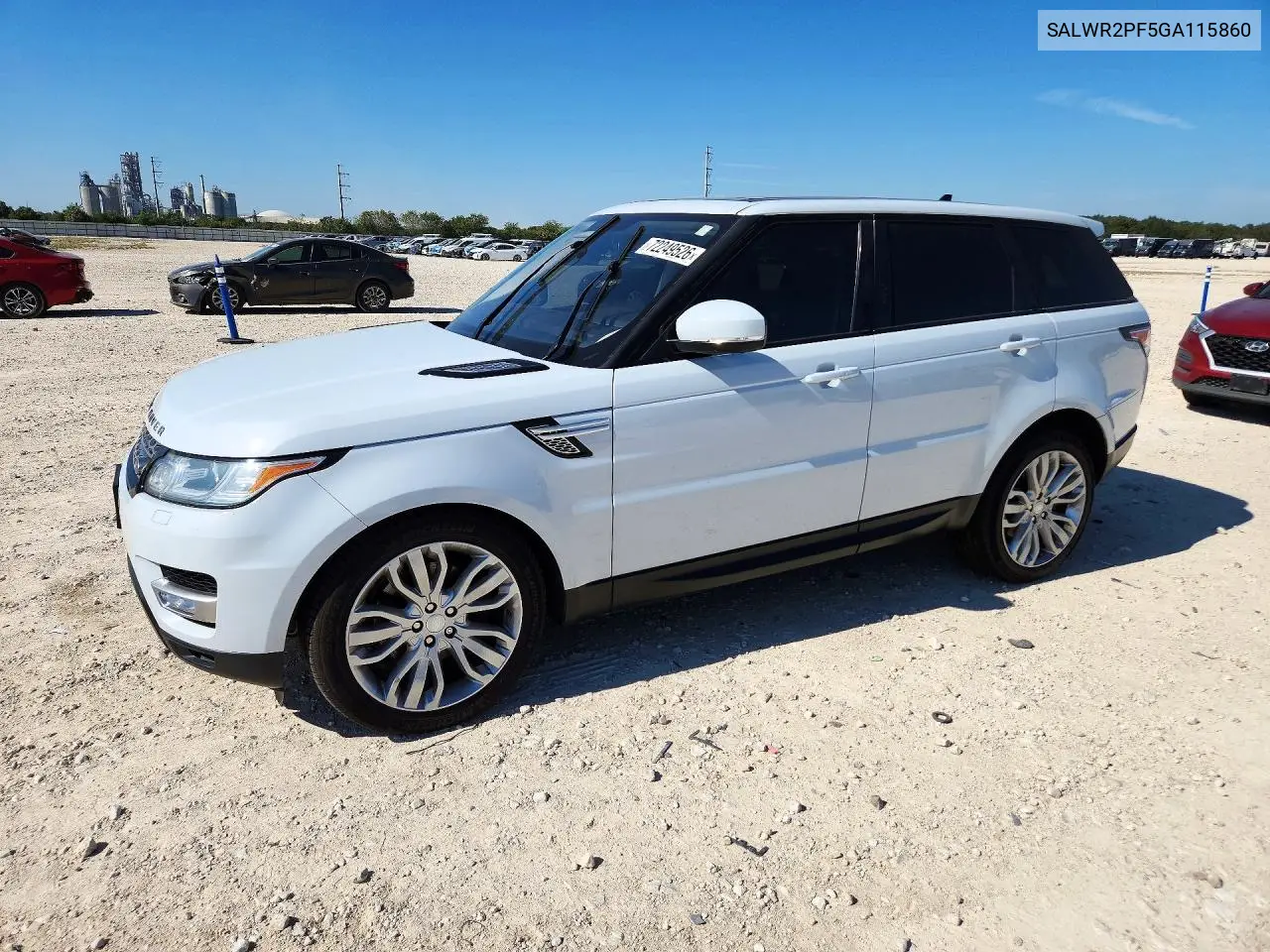 LAND ROVER RANGE ROVER SPORT 2016, VIN SALWR2PF5GA115860