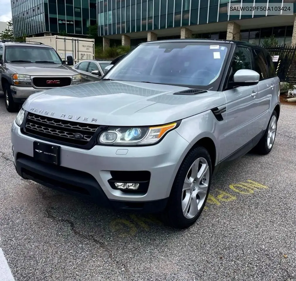 LAND ROVER RANGE ROVER SPORT 2016, VIN SALWG2PF5GA103424