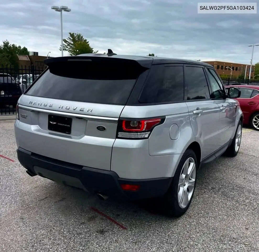 2016 LAND ROVER RANGE ROVER SPORT VIN SALWG2PF5GA103424 — фото 3