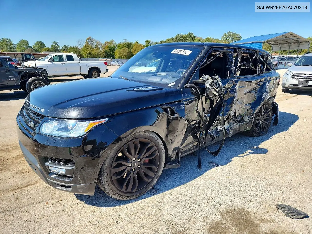 LAND ROVER RANGE ROVER SPORT 2016, VIN SALWR2EF7GA570213
