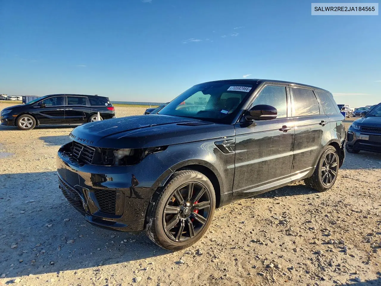 LAND ROVER RANGE ROVER SPORT 2018, VIN SALWR2RE2JA184565