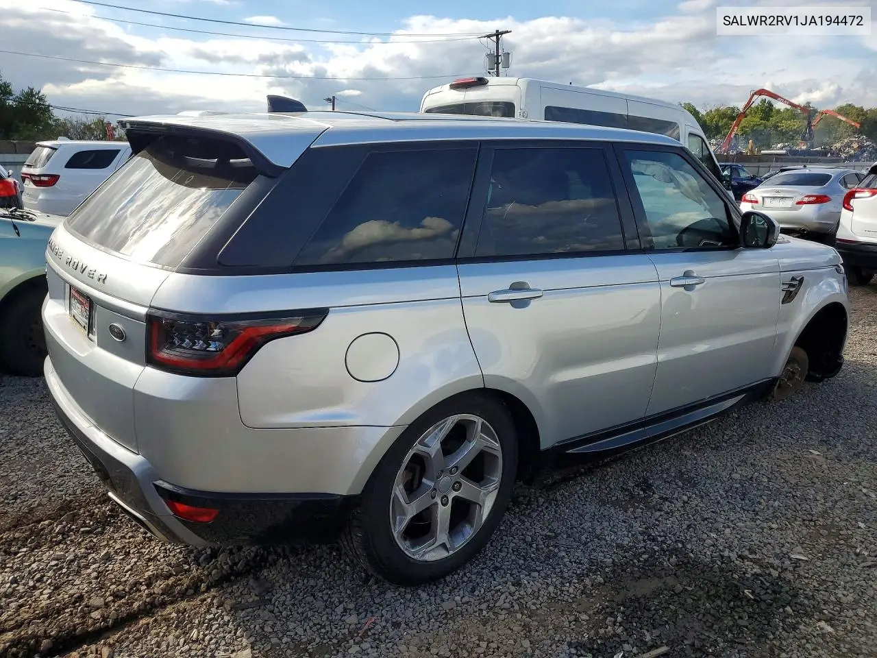 2018 LAND ROVER RANGE ROVER SPORT VIN SALWR2RV1JA194472 — фото 3