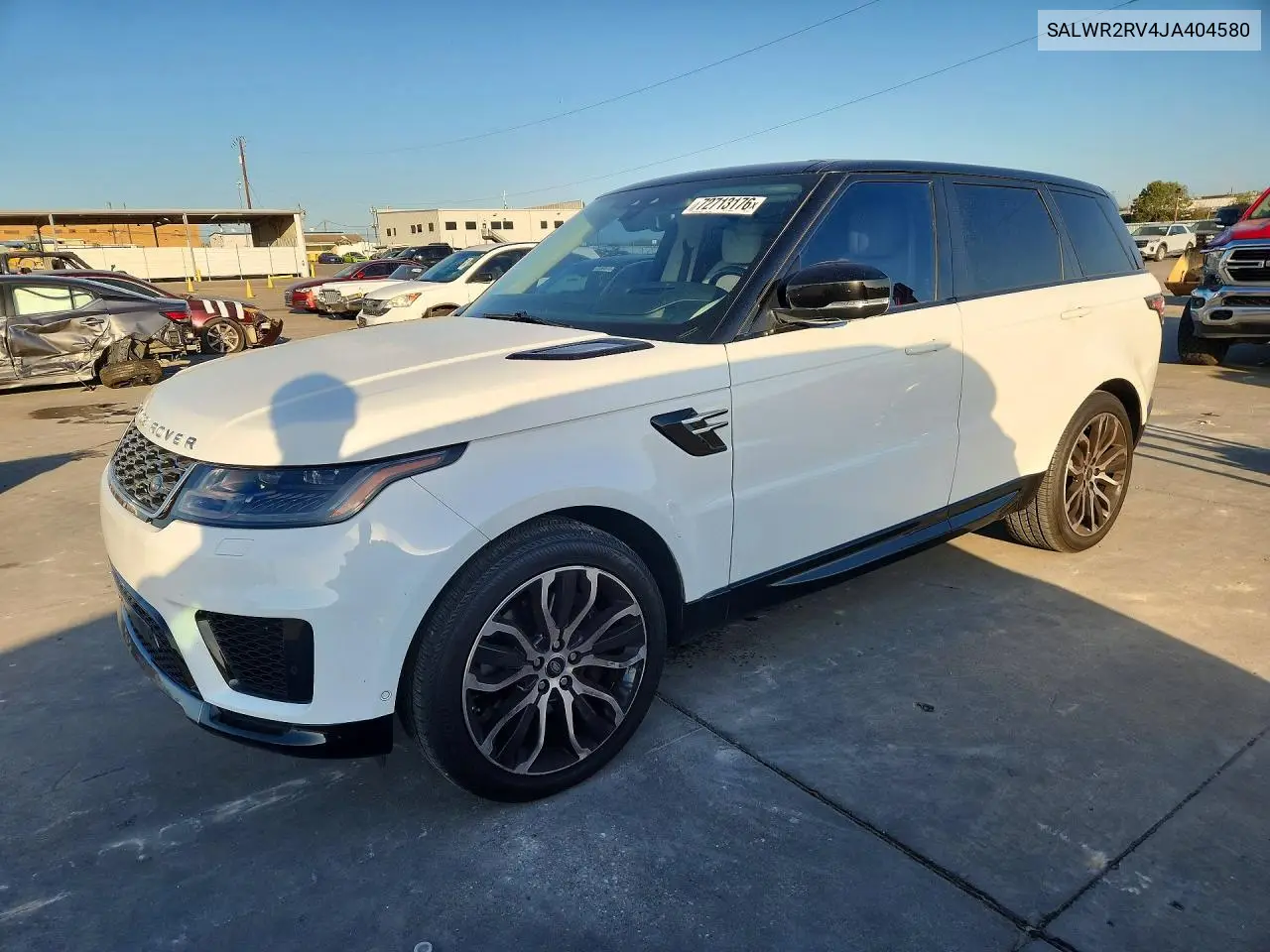LAND ROVER RANGE ROVER SPORT 2018, VIN SALWR2RV4JA404580