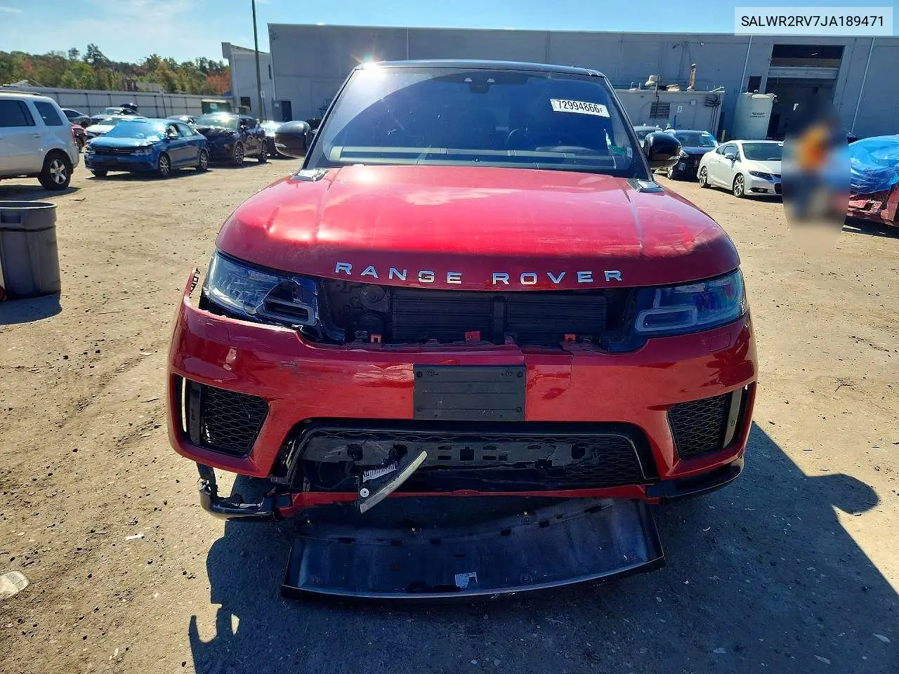 2018 LAND ROVER RANGE ROVER SPORT VIN SALWR2RV7JA189471 — фото 5
