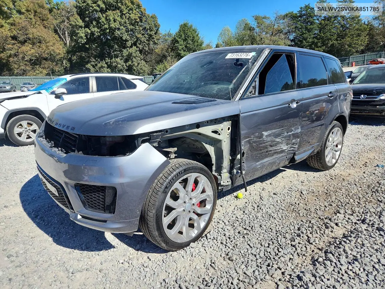LAND ROVER RANGE ROVER SPORT 2019, VIN SALWV2SV0KA851785