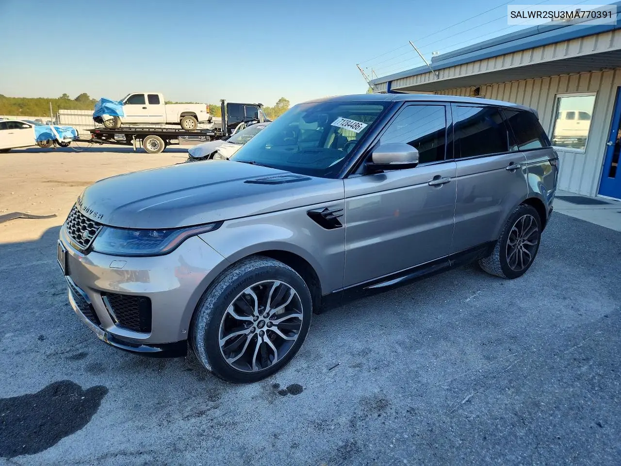 LAND ROVER RANGE ROVER SPORT 2021, VIN SALWR2SU3MA770391
