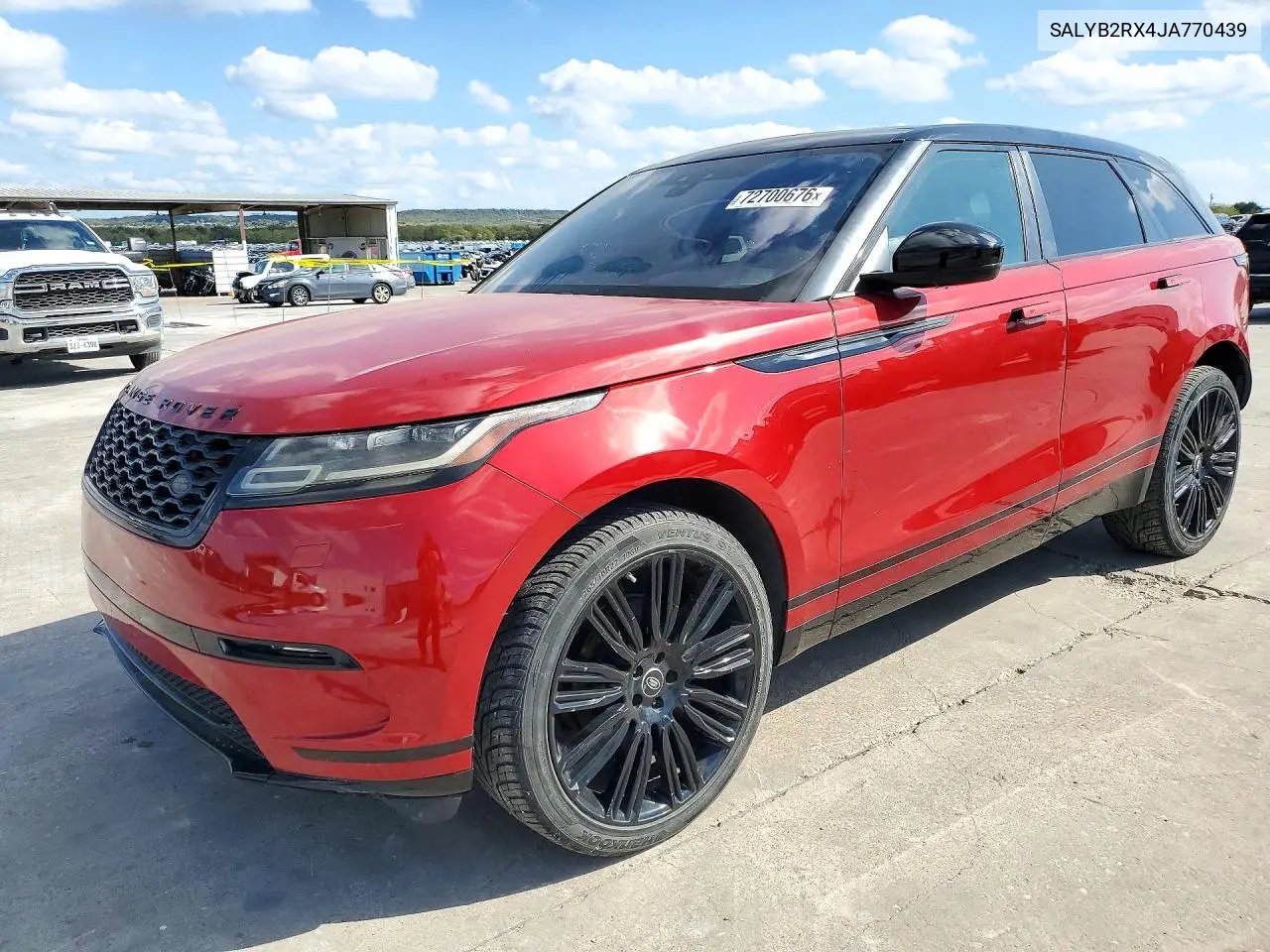 LAND ROVER RANGE ROVER VELAR 2018, VIN SALYB2RX4JA770439