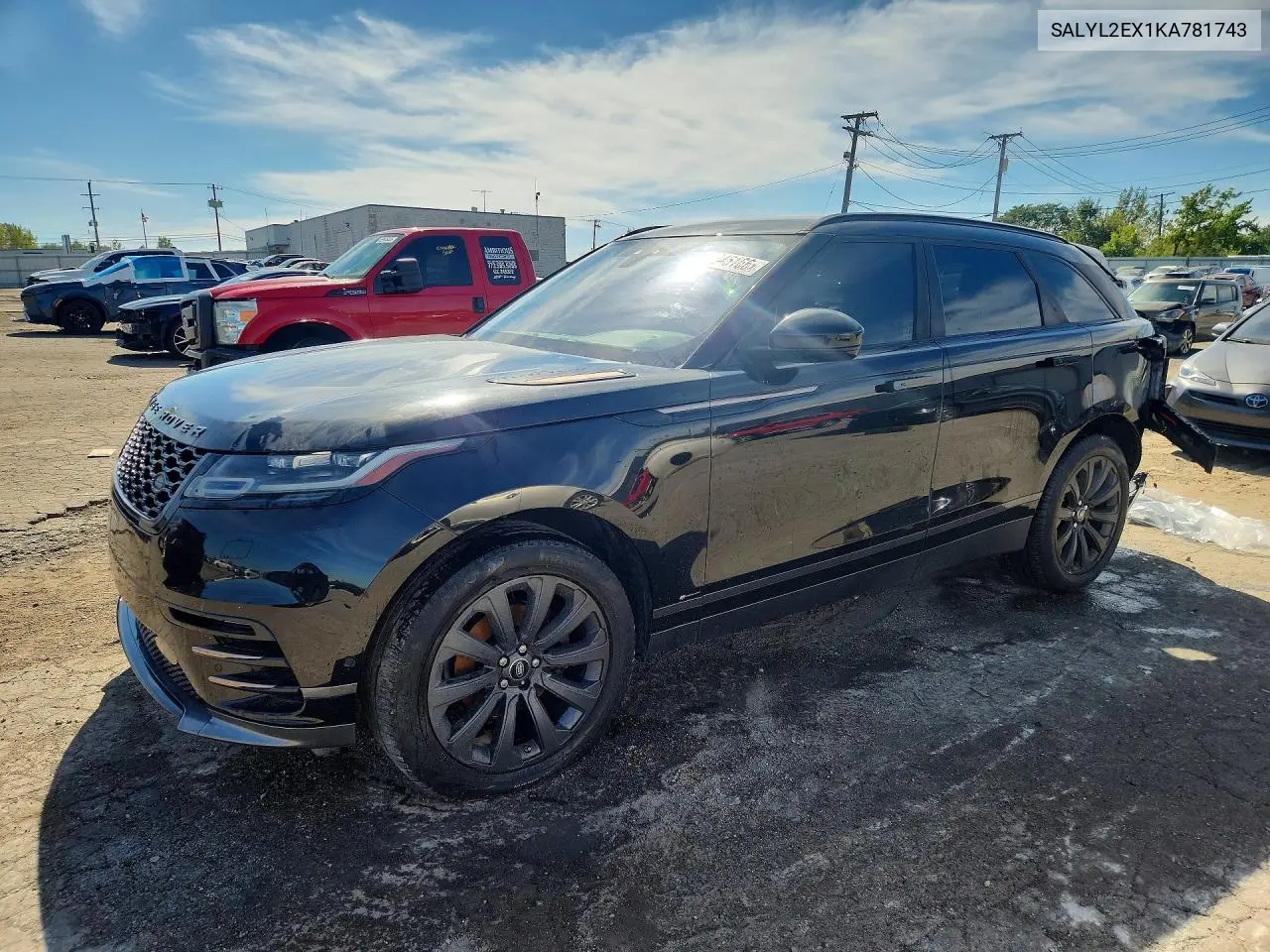 LAND ROVER RANGE ROVER VELAR 2019, VIN SALYL2EX1KA781743
