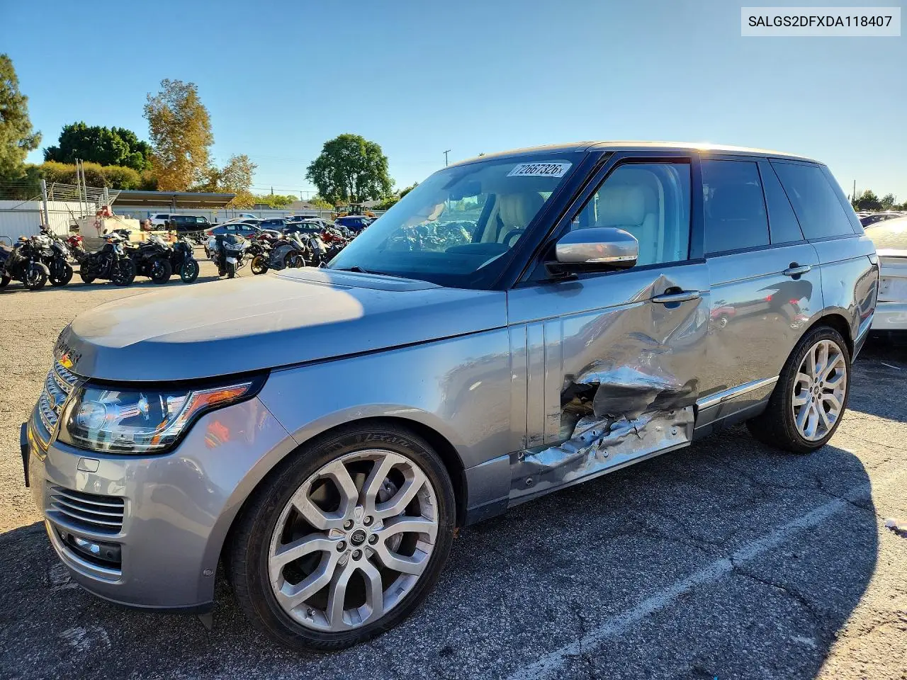 LAND ROVER RANGE ROVER 2013, VIN SALGS2DFXDA118407