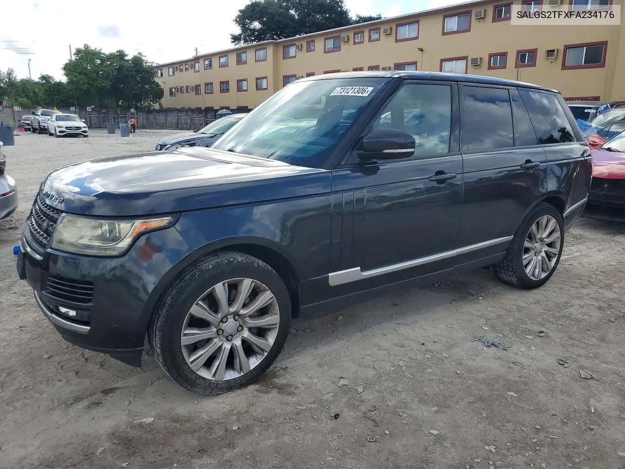 LAND ROVER RANGE ROVER 2015, VIN SALGS2TFXFA234176