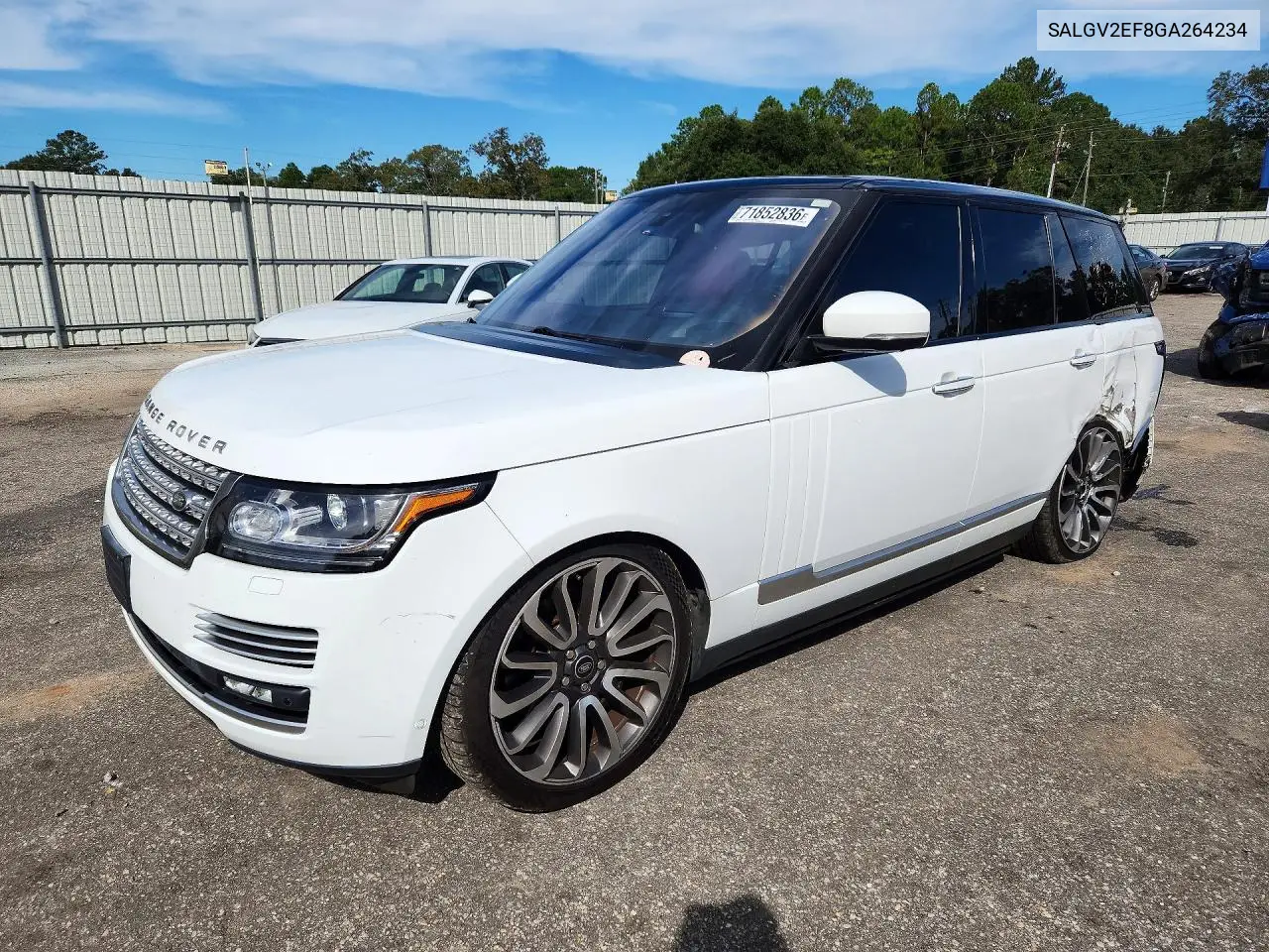 LAND ROVER RANGE ROVER 2016, VIN SALGV2EF8GA264234
