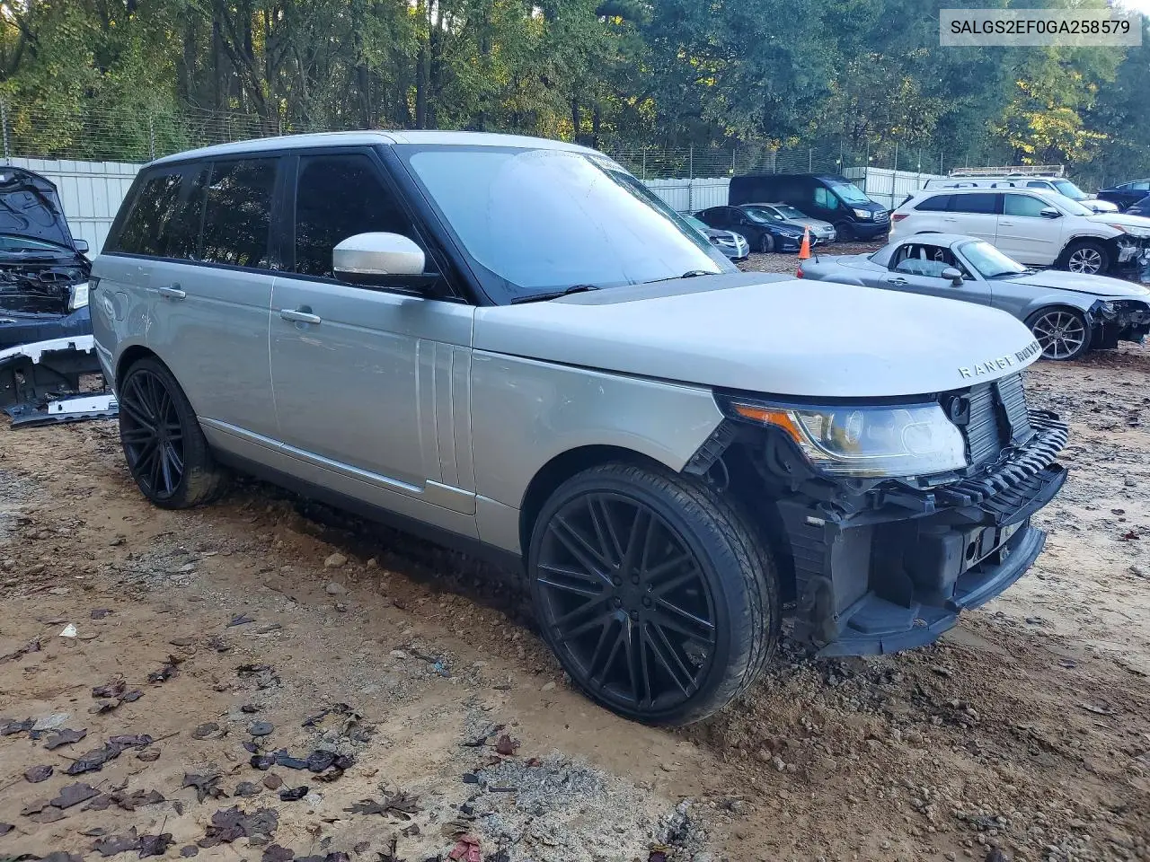 2016 LAND ROVER RANGE ROVER VIN SALGS2EF0GA258579 — фото 4