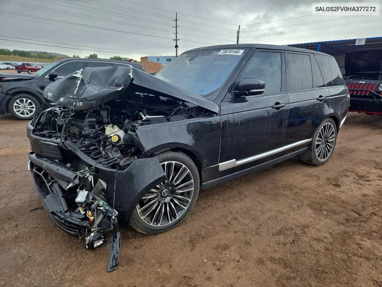 LAND ROVER RANGE ROVER 2017, VIN SALGS2FV0HA377272
